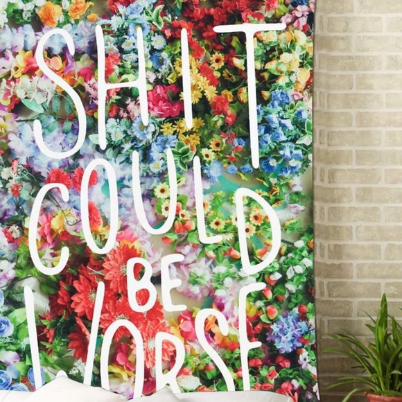 Wall Tapestry, Flower, Floral Words, Wall Hanging Tapestry, Decor Quote - Picture 2 of 5